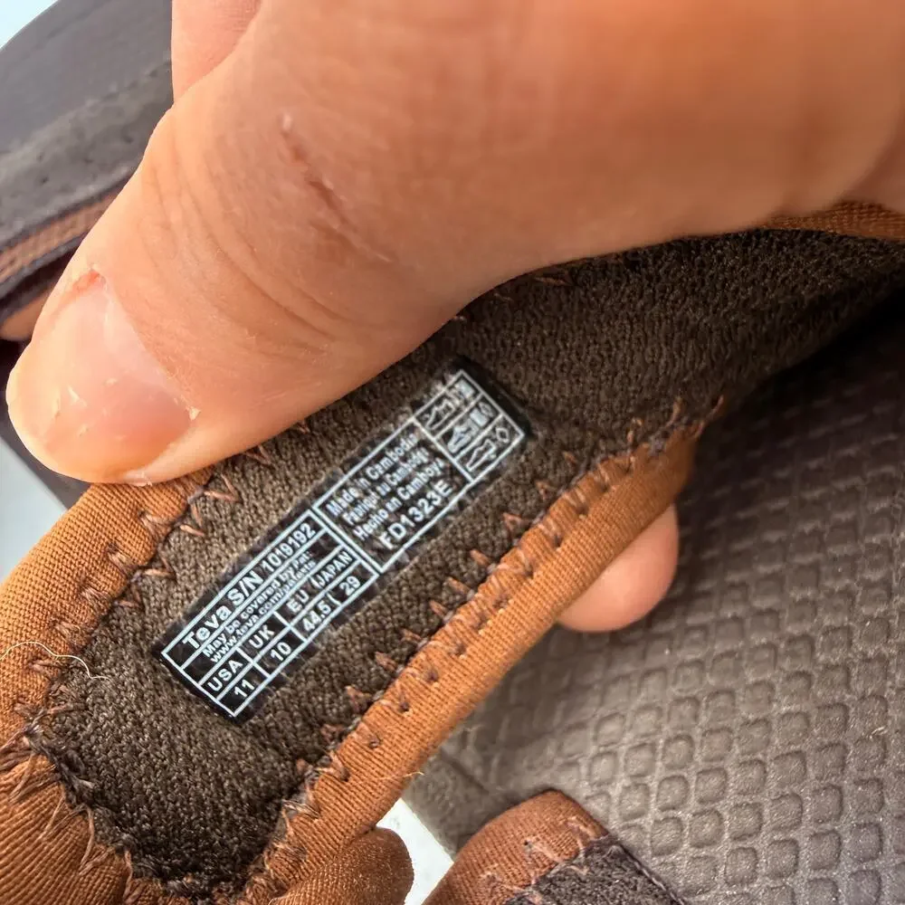 Teva Men's Brown Leather Katavi 2 Slide Sandals Size 11
